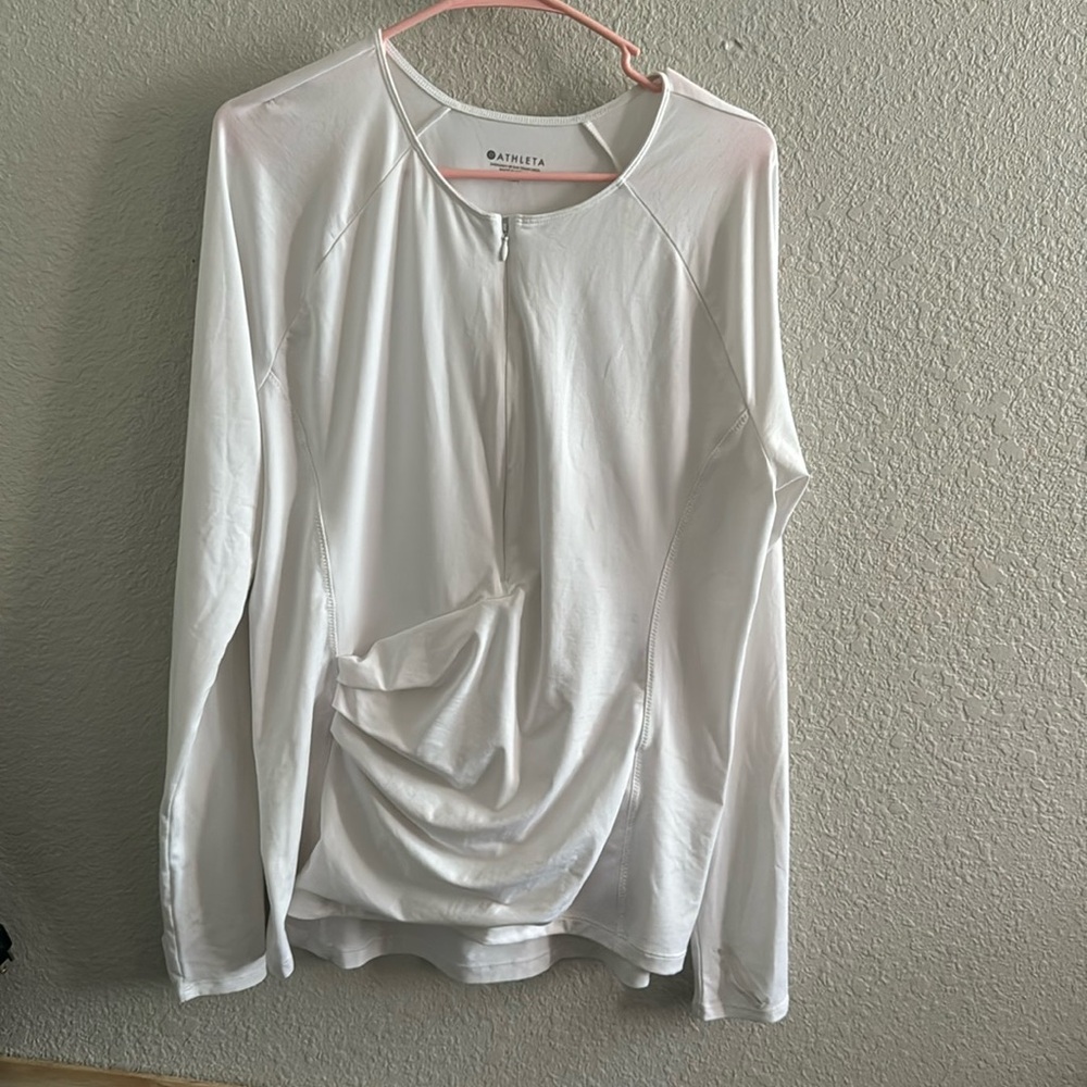 Athleta Half Zip Back Pocket Lightweight Long Sleeve Shirt XLT